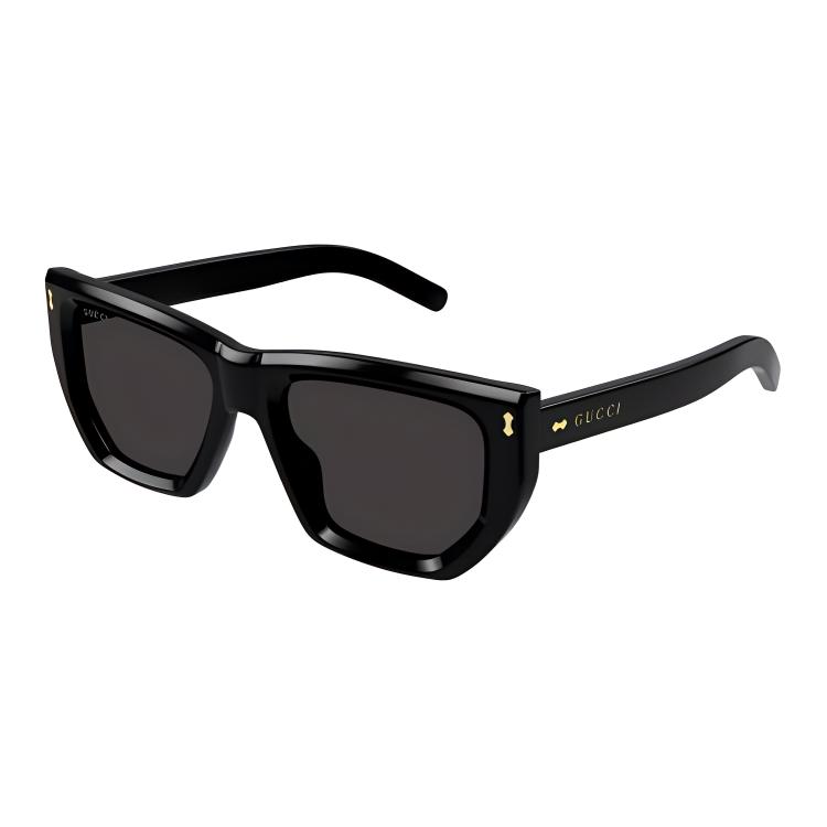 Gucci Temple Lettering Acetate Irregular Sunglasses Men's Black