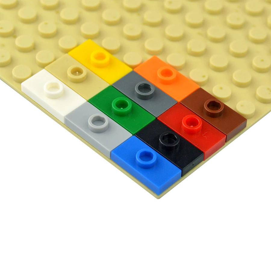 80Pcs MOC Assembles Particles Thin Brick 1x2 with 1 Stud Dots Plate Building Blocks Kid High-Tech Toys Compatible 15573 3794