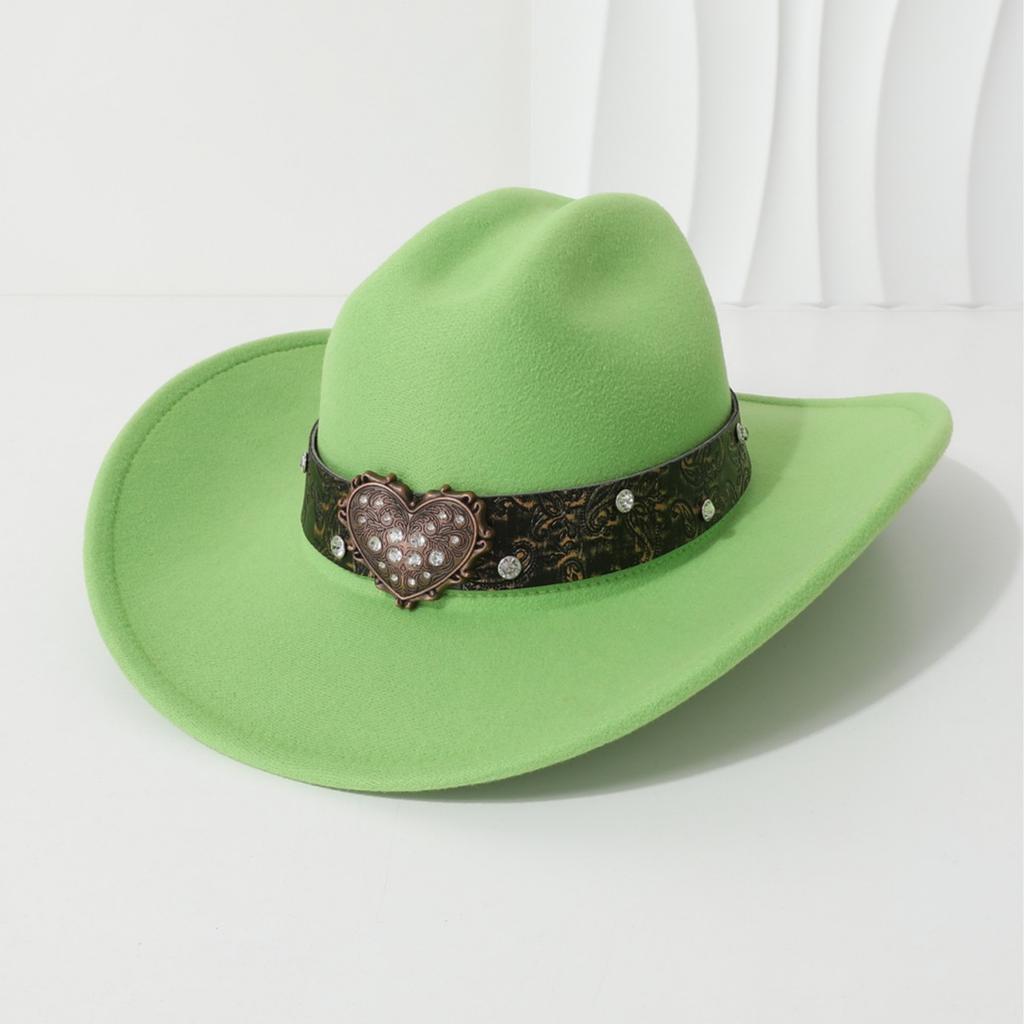 Ethnic-style fedora, heart-shaped cowboy hat, women's knight hat, popular Tibetan hat for men