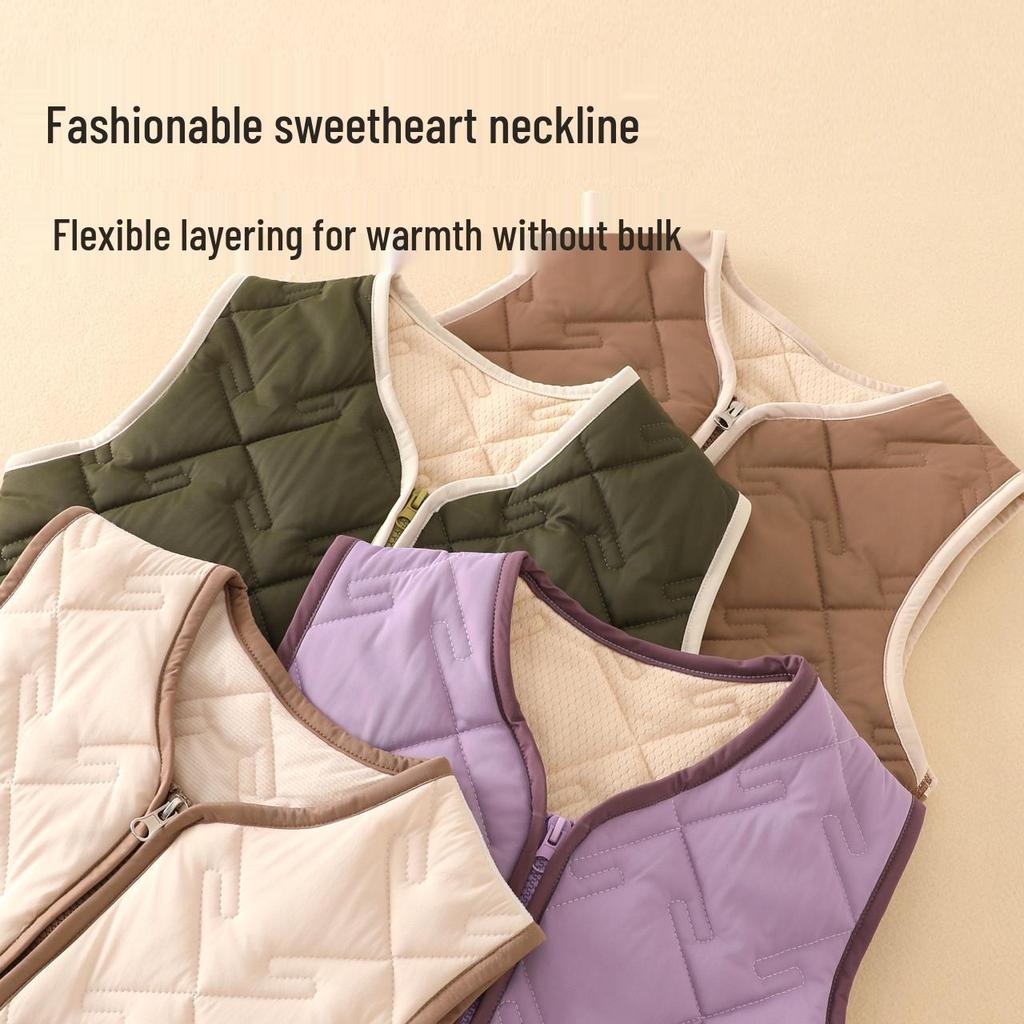 Children's Cotton Windproof Sleeveless Vest for School Uniforms and Casual Warmth, Primary and Middle School Students