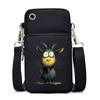 Funny Animals Personality Printing Black Oblique Span Small Bag Multifunctional Casual Portable Mobile Phone Bag