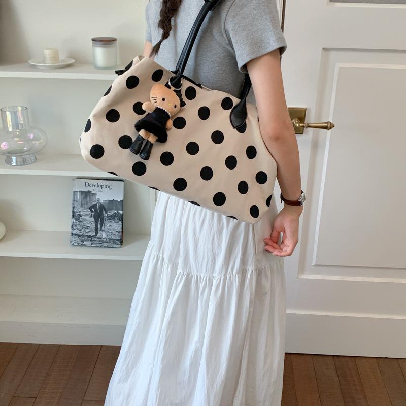 Versatile Polka Dot Korean Minimalist Tote Bag - Large Capacity, Multi-layer Shoulder Handbag