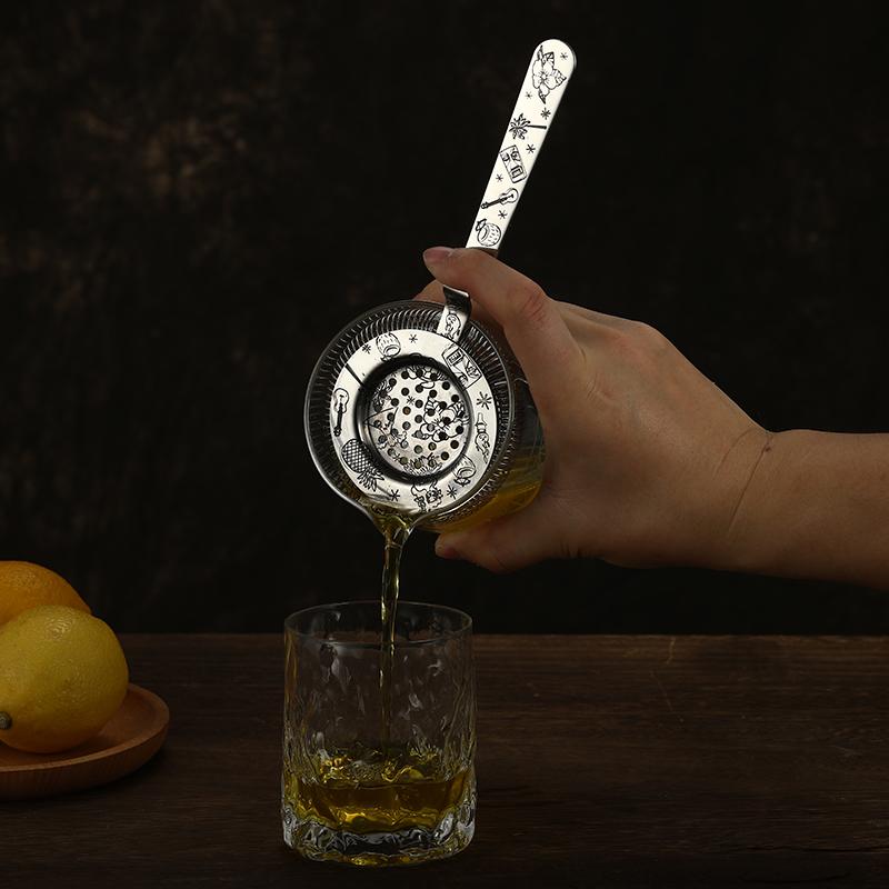Bar-Sieb Sprung-Cocktail-Sieb Edelstahl Deluxe-Sieb Barwerkzeuge 7