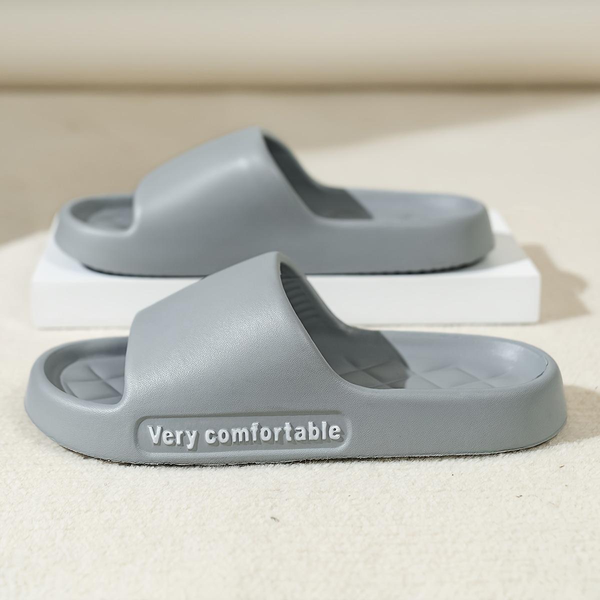 

Женские удобные шлепанцы из ЭВА с толстой подошвой, нескользящие, повседневные, для использования в помещении и на открытом воздухе, пляжные сандалии 40-41 серый