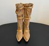 Fashion 2025 Autumn New Suede Leather Knee-High Boots Women Pointed Toe Chunky Heels Long Boots Fashion Belt Buckle Knight Botas Mujer
