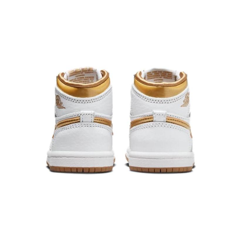 Air Jordan 1 Retro High OG TD Metallic Gold Baby Sneakers White Gum-Light-Brown FD2598-107
