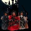 3pcs Crafts Cloth Halloween Broomstick Witch Pendant Funny Artificial Witch Hanging Creative Scary Halloween Ornament Party