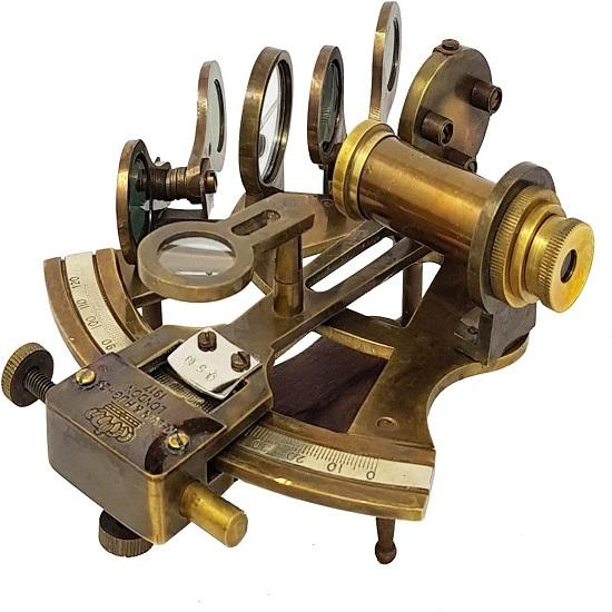 

Морской секстант из латуни J.Scott, деревянная коробка ручной работы, винтажные морские секстанты