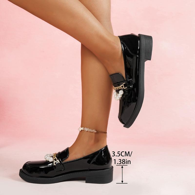 Mode Weichsohlige Einzelne Schuhe Damen Slipper Neu Frühling Allround Erhöhte Flachmündige Kleine Lederschuhe