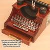 Retro Design Wind Up Mechanical Music Box In Typewriter Shape Sweet Melodies with Drawer Home Desktop Shelf Decors