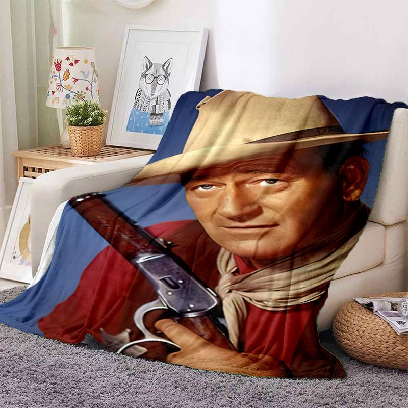 1 coperta stampata John Wayne, leggera per tutte le stagioni, per ufficio in casa, pisolino all'aperto, coperta multifunzionale