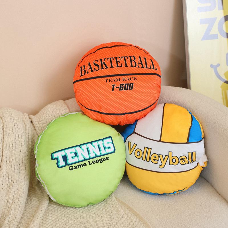 Creative Basketball Volleyball Pillow Blanket Plush Toy Tennis Doll Office Lunch Break Air Conditioning Blanket Ragdoll Doll