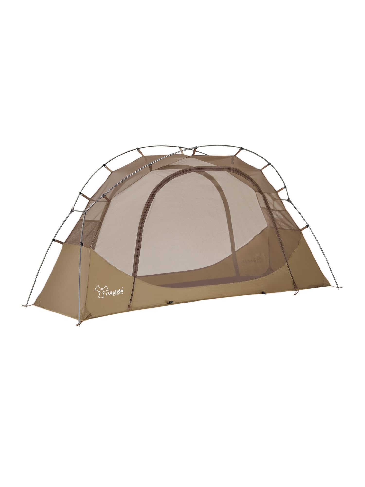 

VIDALIDO Solo Tent, 1-2 Person Camping Tent, Freestanding Cot Tent, TC, Breathable, Windproof, Lightweight, Easy-to-Use, Khaki (Inner Only)