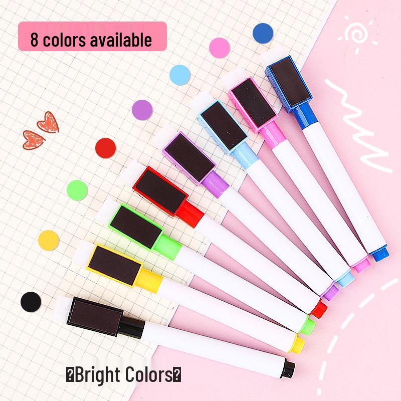 Colorful Erasable Magnetic Whiteboard Markers for Kids, Water-Based & Large Capacity, 8 Colors