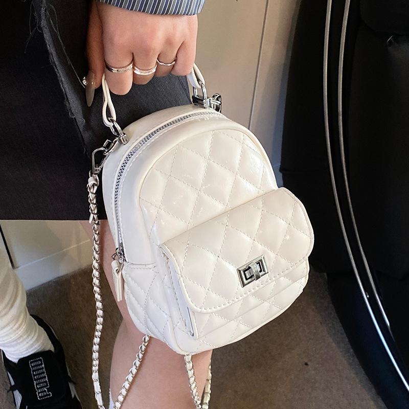 Wholesale Fashion Small Fragrant Wind Rhombus Chain Handbag Simple Versatile Temperament Commuter Mini Backpack Women