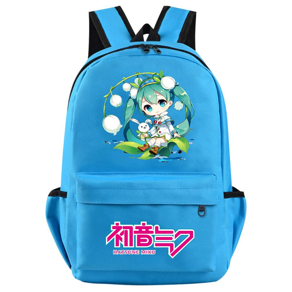 Anime Cartoon Hatsune Miku Printed Backpack for Teenager Student Girl Boy Bookbag Schoolbag Women Large Capacity Waterproof Travel Bag Gift Rucksak