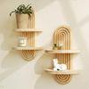 Creative Oval Solid Wood Wall Shelf - Home Living Room Decor