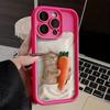 Cute rabbit and carrot patterned phone case for iPhone 16 15 14 13 12 11 Pro/ Max/Plus shock-proof back cover anti-fingerprint