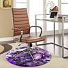 1pc Japanese Demon Mask & Geisha Purple Round Carpet, Office Chair Mat, NonSlip Rug for Home Decor, Seasonal Gift, Suitable for Office