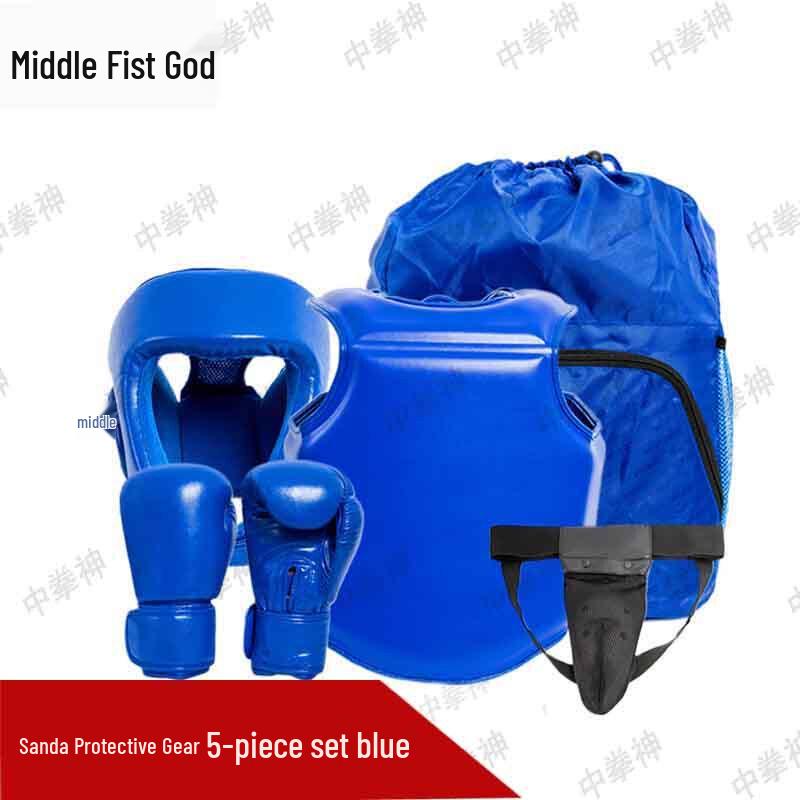 Zhong Quanshen Microfiber Leather Boxing & Sanda Protective Gear Set