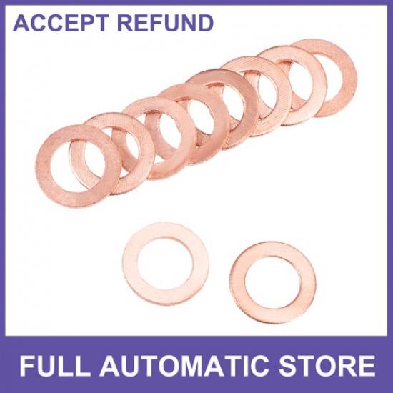 

50Pcs 8mm x 13mm x 1mm Copper Flat Washer for Screw Bolt Gold Tone