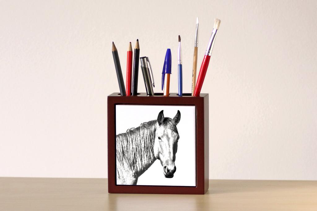 Namib Desert Horse – Pen holder with a horse, desk organizer with a print | Art-Dog