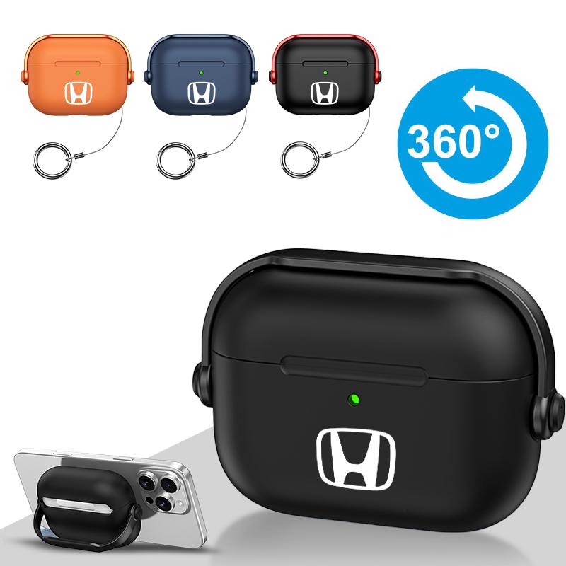 For Honda Mugen Power Civic Accords 360° Adjustable Wireless Bluetooth Earphone Case Air pods 1/2/3/4 Pro2 Soft Cover Key Case VF7