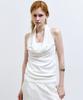 Nigaennikol Layerd Drape Halter Top_Ivory