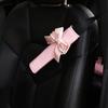 High Quality Pink Bowknot Universal Car Neck Pillow Auto Seat Headrest Supplies Seatbelt Car Accessories Interior for Women