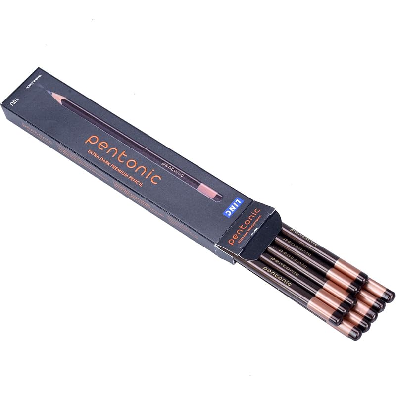 Pentonic Extra Dark Graphite Pencil Box Pack | Hb2 Lead | Set Of 10 Pcs