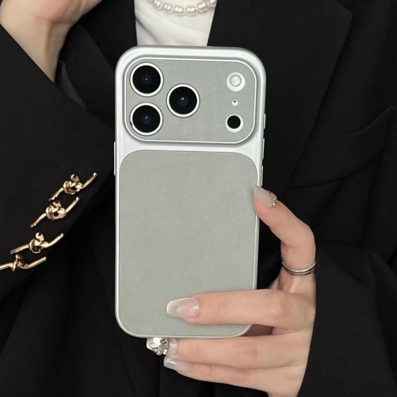 Business Leather Texture Shockproof Plain Case For iPhone 17 16 15 14 13 12 11 17Pro Max Original Protective Skin Friendly Cover