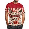 Men's Halloween Printed Round Neck Raglan Short Sleeve Top T-Shirt