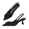 Shoes for Women 2024 Slingbacks Women's High Heels Fashion Dress Pumps Women Metal Decoration Pointed Toe Thin Heel Shoes Female