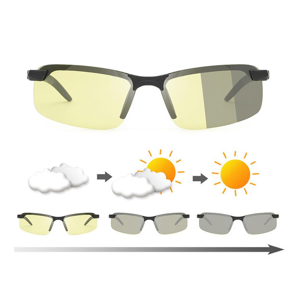 Polarized Photochromic Outdoor Driver Sunglasses for Men Women Anti Glare UV400 Protection for Day Night Driving Sun Glasses