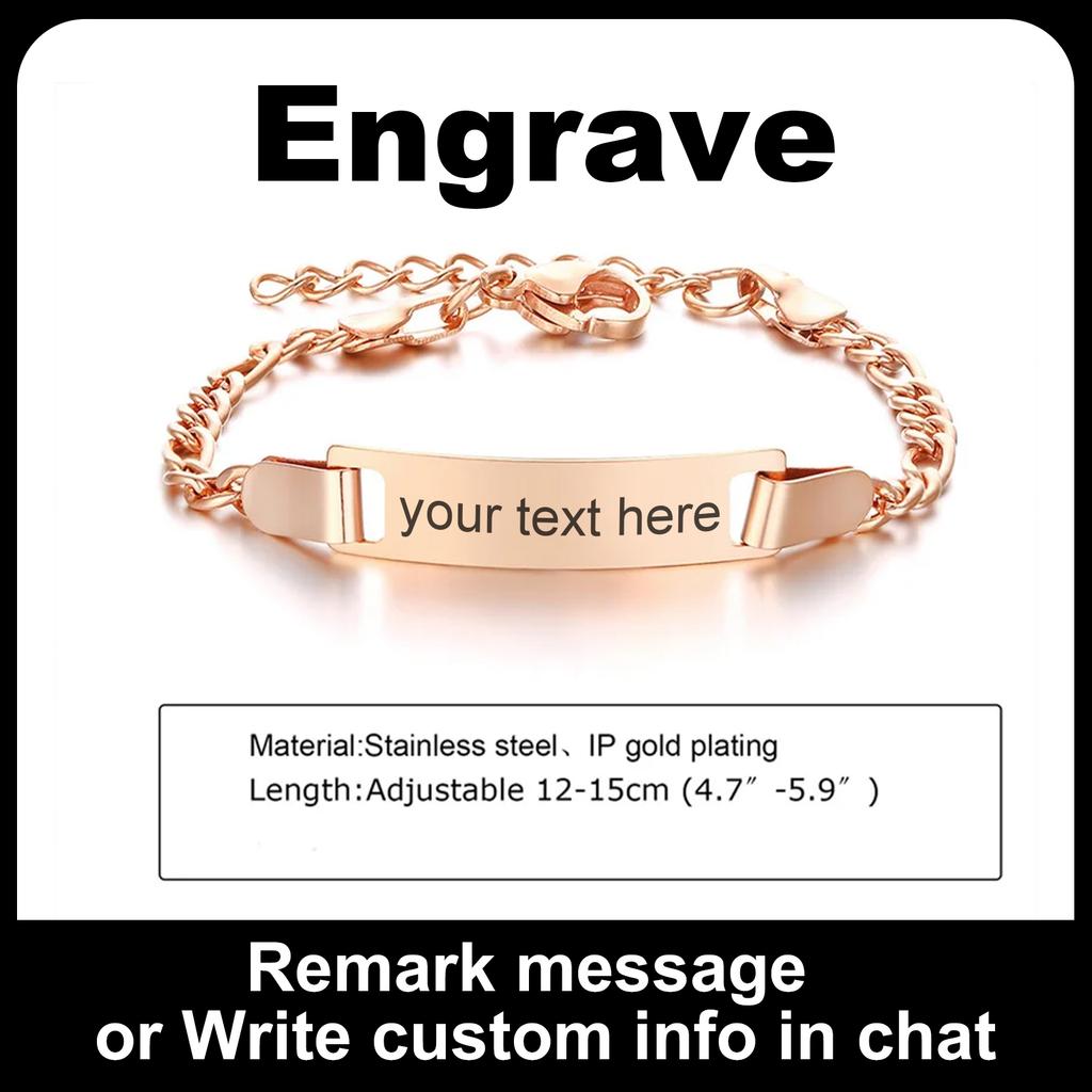 Bracelet Cœur Personnalisé pour Petite Fille Garçon, Bracelet à Identité Nom Gravable, Chaîne en Acier Inoxydable Personnalisée Cadeau d'Anniversaire