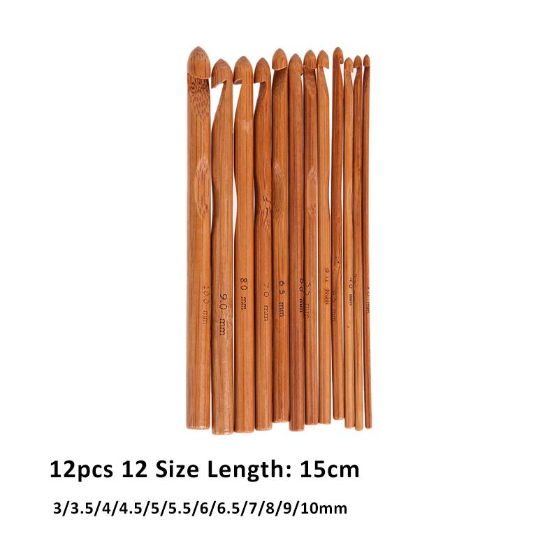 36pcs 18 Size Knitting Needles for Sale Crochet Hook Single Pointed Carbonize Bamboo Needle Weave Sweater Knitting Tools
