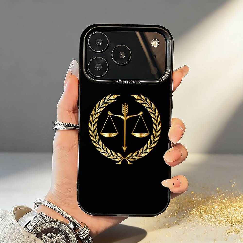 

L-Закон L-Адвокат J-Судья J-Справедливость Чехол для телефона для iPhone17,16,15,14,13,12,11,Pro,MAX Серый Матовый Силиконовый Черный Чехол iPhone12PRO