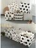 Foldable Cotton Linen Laundry Basket Dirty Clothes Hamper Household Storage Organizer Multifunctional Sundries Storage Bin