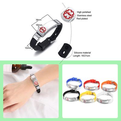Engraving Custom ICE Text Name Medical Alert Bracelet Women Men Emergency Remind Jewelry Personalize Medical Alert ID Bracelets