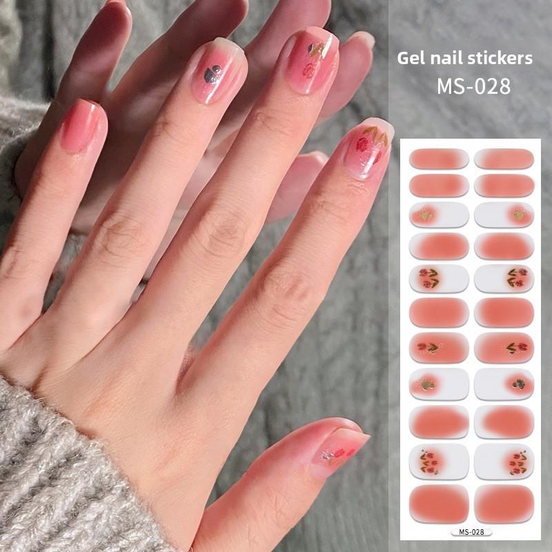 Neue glitzernde ultradünne Nagelaufkleber einfarbig wasserfest Ölfilm Nagelaufkleber