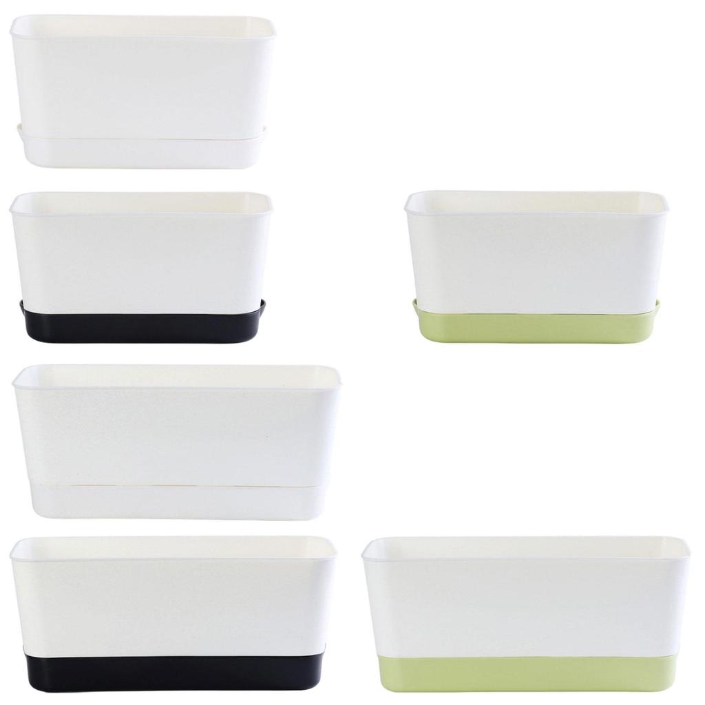 Window Box Planter Multifunctional Rectangular Flower Pot Attached Saucer for Windowsill Porch Patio Balcony Indoor Outdoor