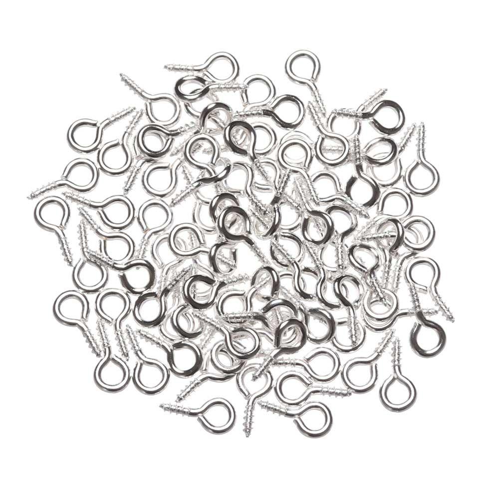 100pcs/pack 4x8 / 5X10mm Beaded Pendant Handmade Threaded Peg DIY Screw Nail Sheep Eyes Nail