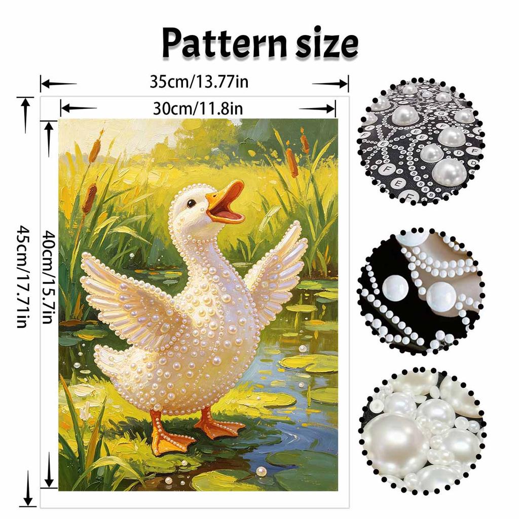 Pearl Painting Kit Cute Duck Pond Landscape DIY Home Decoration Painting