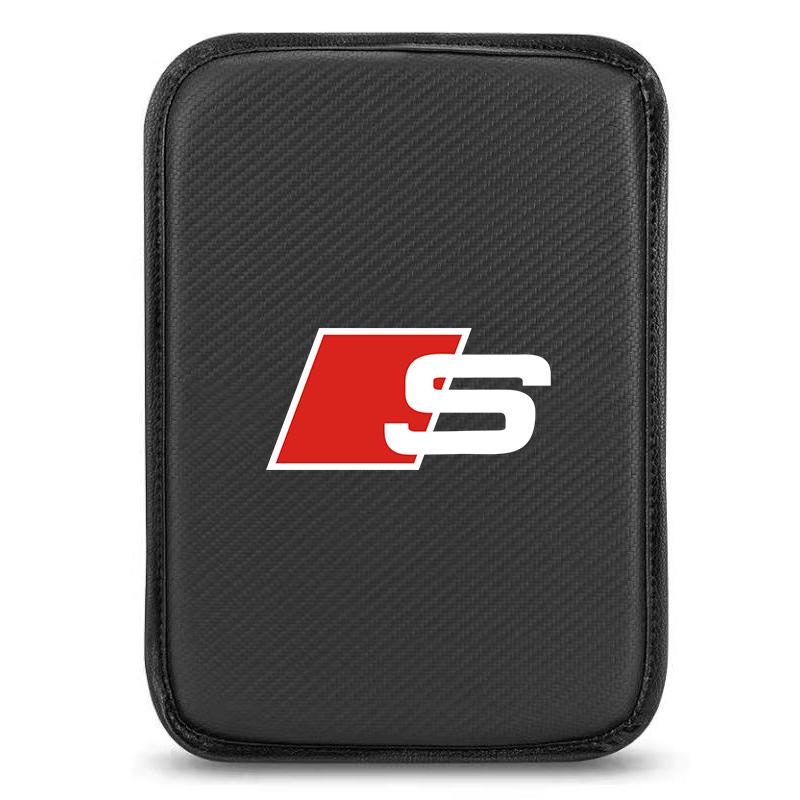 Carbon Fiber Leather Car Console Box Pad Car Armrest Cushion Cover for Audi C5 C6 C7 A4 B6 B8 B7 A6 A3 A5 Q5 Q7 8P S3 S5 S1 S4 S2 RS3 RS4 RS5 RS6 RS8