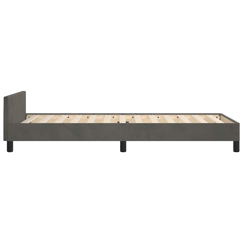 Bed Frame without Mattress Dark Grey 80 x 200 cm Velvet