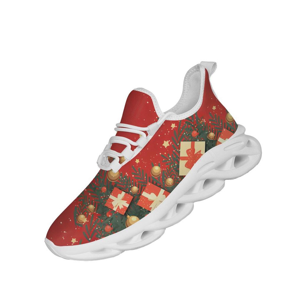 Christmas element blade bottom breathable sneakers men's outdoor Christmas day running shoes men's