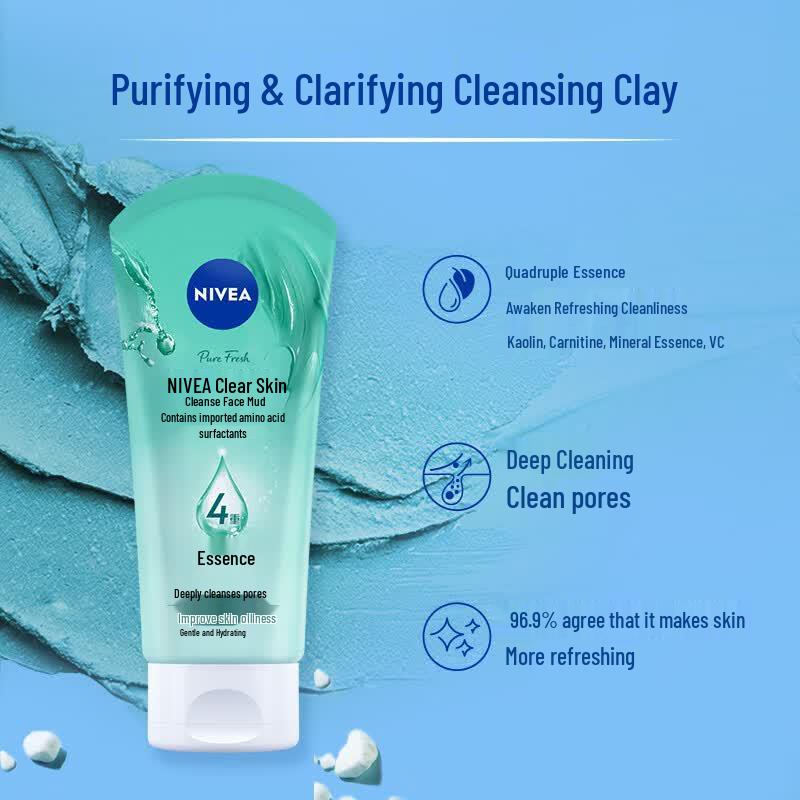 NIVEA Purifying Deep Cleansing Facial Wash 150g (4-Pack)