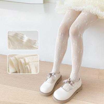 Kinder Spitzen Kirschmuster Strumpfhose Frühling Sommer Dünn Aushöhlen Stretch Strumpfhose für Mädchen Koreanischer Stil Kinder Leggings