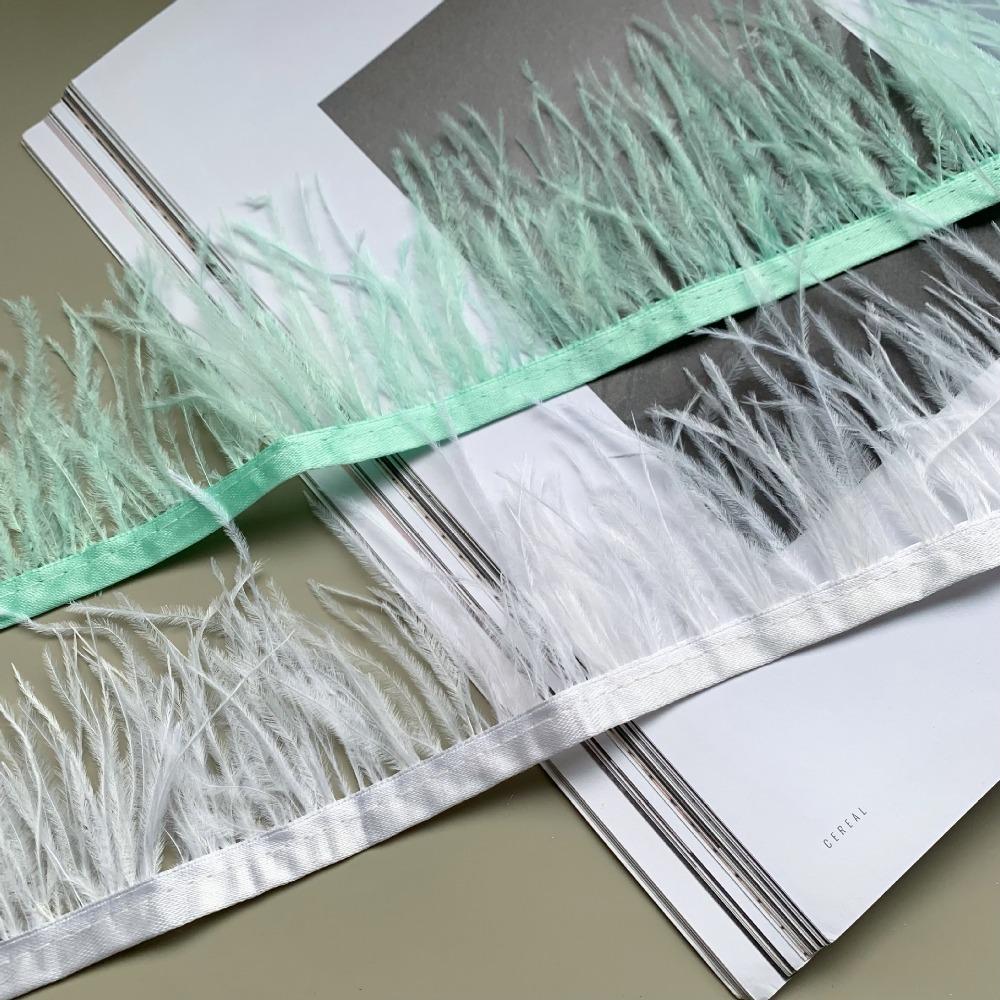 Wholesale Multicolor Ostrich Feather Trims Feather Ribbon Fringe Fuzzy Edges Tassel Sewing Crafts Costumes Suppies Party Decor