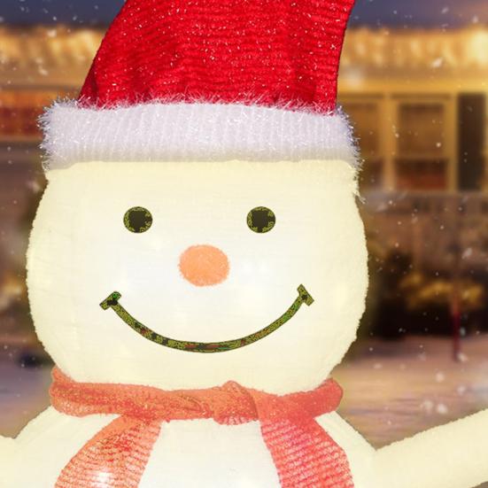 Christmas Lighted Snowman Decoration Collapsible White Snowman with Built-in Lights Battery Operated Light-Up Christmas Decoration for Porch Yard Lawn